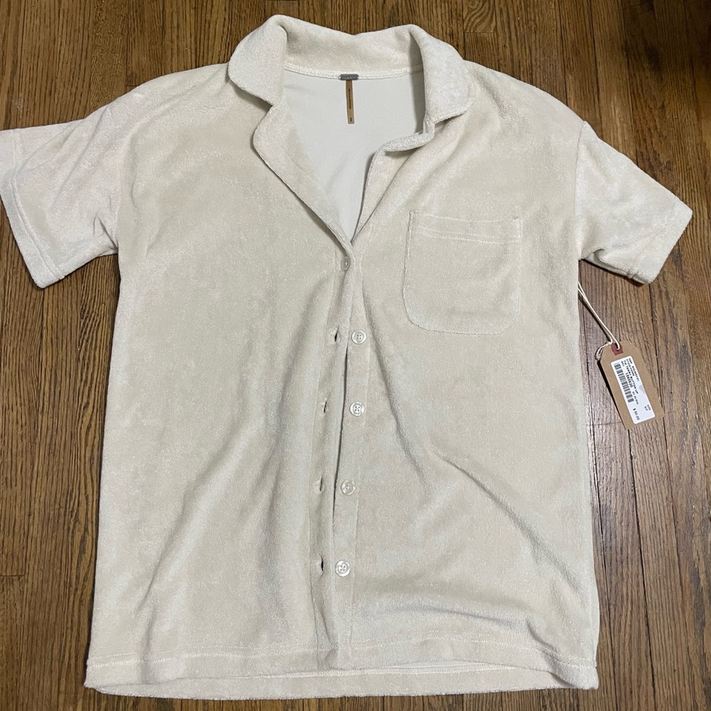 Women’s Cream Terry Short Sleeve Shirt